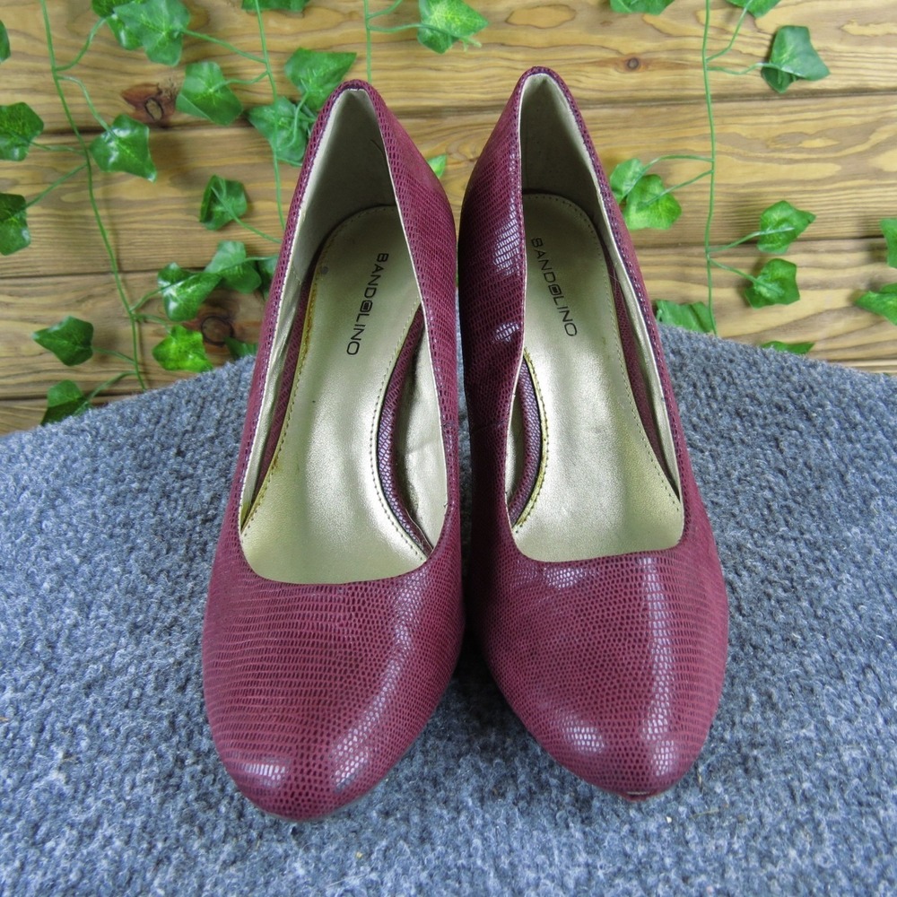 Bandolino Courteous Women's 7 Red‎ Fabric Heels Textured Classic Dress Pump - Picture 2 of 6